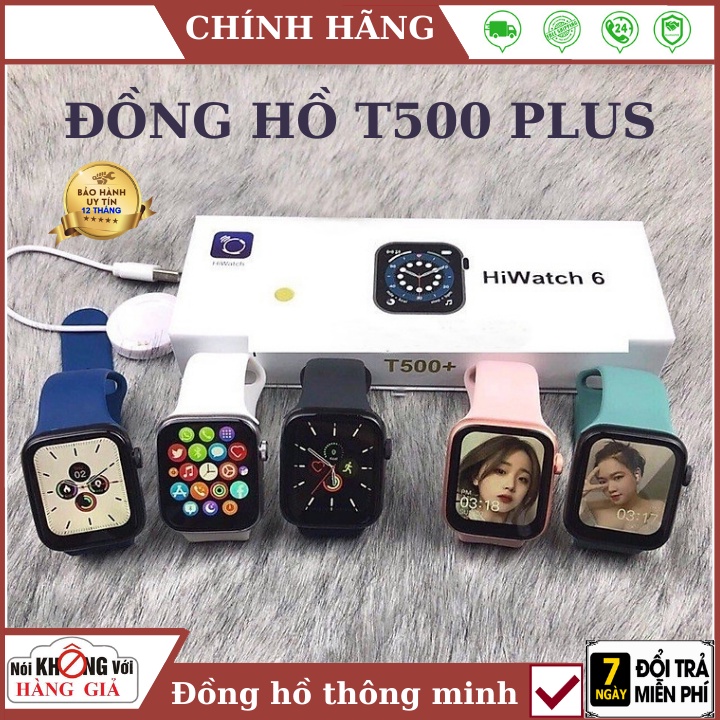 Đồng Hồ Thông Minh T500 Plus  FREESHIP  seri 6 Tràn Viền 44mm Tiếng Việt Nghe gọi Bluetooth 5.0 - bảo hành 12 tháng