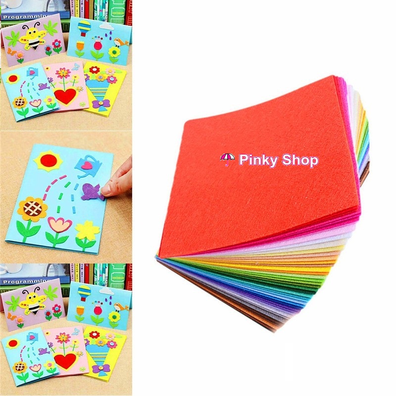 Vải nỉ cứng 30cm x 30cm 60 màu sắc dùng làm handmade mầm non, làm các sản phẩm thủ công DIY Pinky Shop