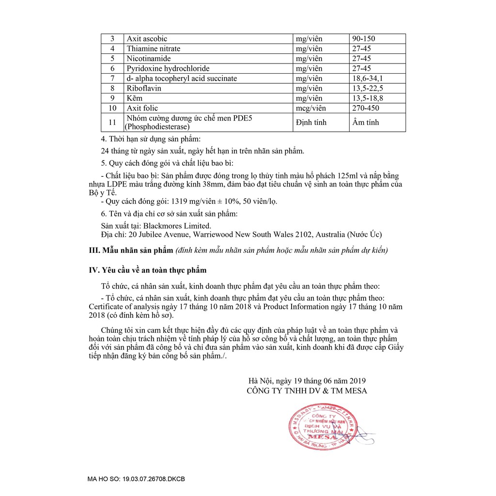 Viên Uống Hỗ Trợ Sức Khỏe Nam Giới Blackmores Men’s Performance Multi Vitamin 50 Viên