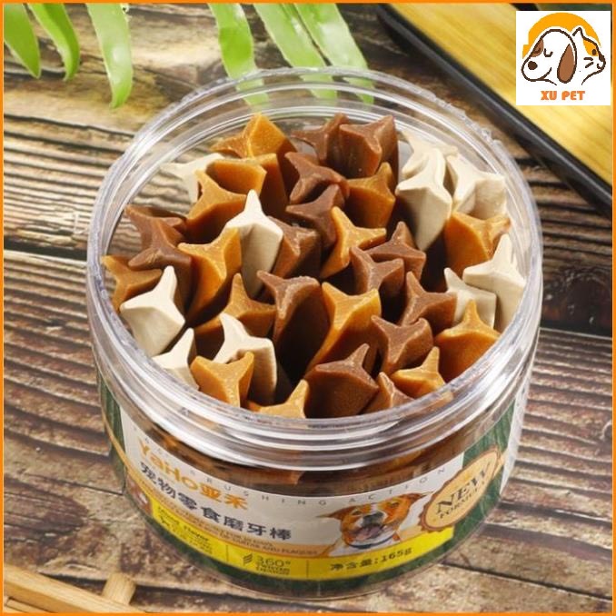 Bánh Thưởng Yaho Thanh Xoắn Làm Sạch Răng Miệng Cho Chó Mix 3 Vị Bò - Gà - Sữa Hộp 165Gr