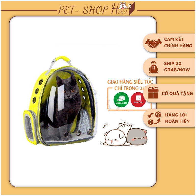 Balo Phi Hành Gia Vận Chuyển Chó Mèo, Balo Trong Cho Pet Cao Cấp - Hery Pet