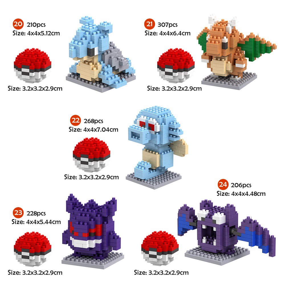 20 Loại / Khối Hoạt Hình / Khối Lắp Ráp Mini