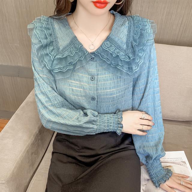 Áokiểu tay phồng cổ búp bê thiết kế ngọt ngào thời trang mùa thu hàng mới dành cho nữ 2021 | BigBuy360 - bigbuy360.vn