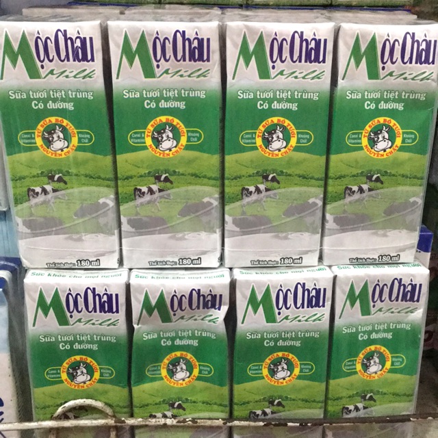 Sữa tươi Mộc Châu Milk Các Vị vỉ 4 hộp x180ml