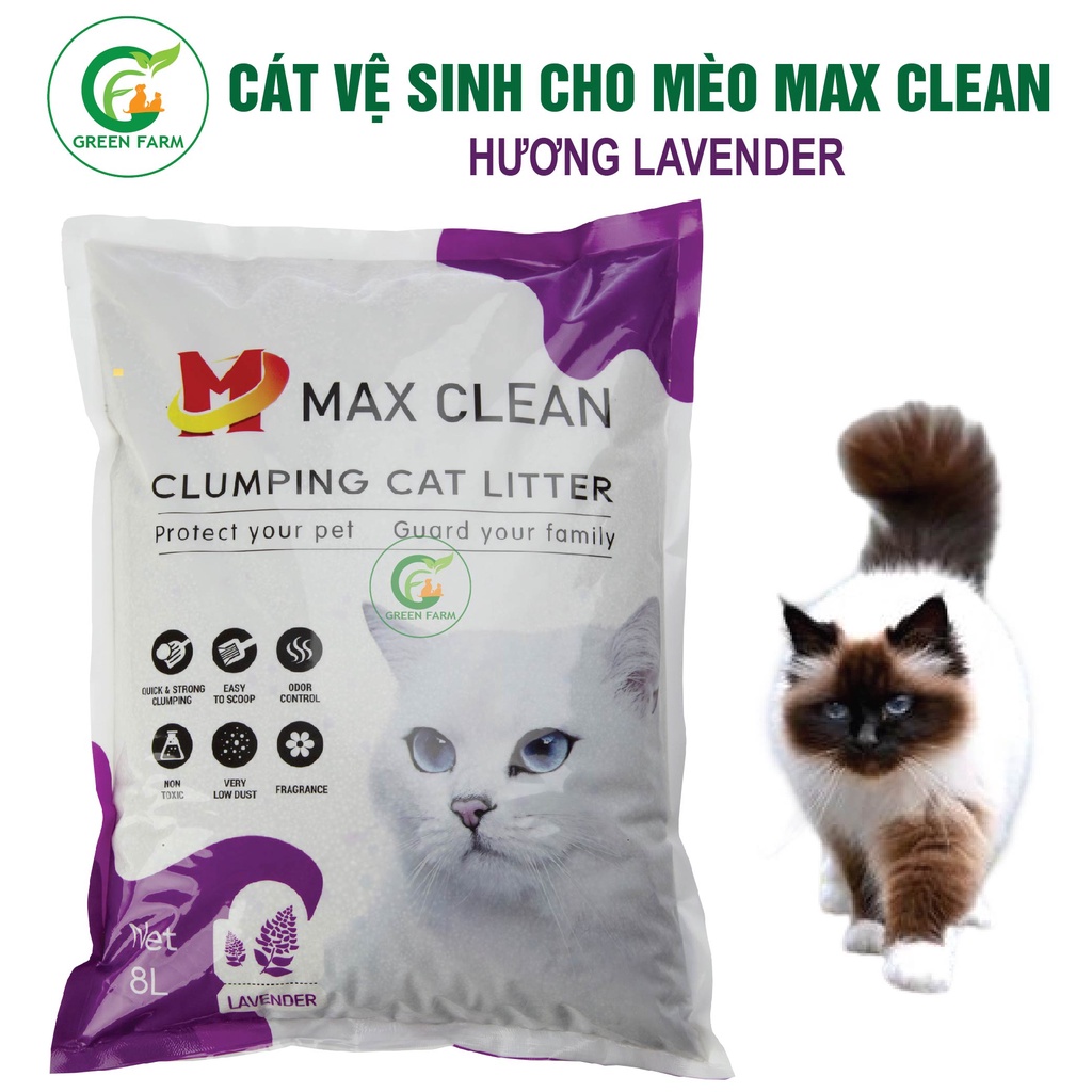 Cát Mèo, Cát Vệ Sinh Cho Mèo, Cát Đất Sét Max Clean Ít Không Bụi, Siêu Vón, Siêu Khử Mùi