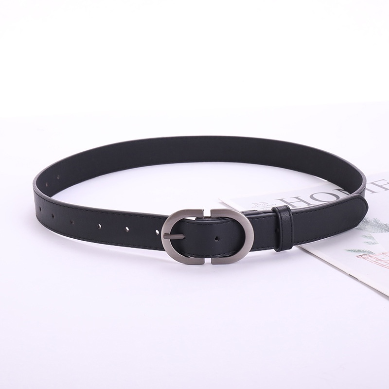 Thắt lưng, dây nịt thời trang nữ, bản rộng 2.8cm, da PU, khâu viền, đầu khóa hợp kim mạ bóng W49