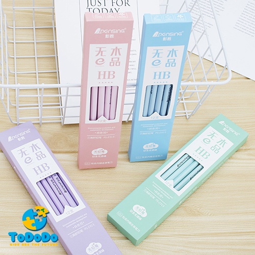 Bút chì gỗ, ngòi bút 2b có tẩy và gọt chì 12 bút dùng vẽ tranh viết chữ cho học sinh.