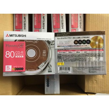 2 Hộp 10 đĩa CD trắng MITSUBISHI Phono NEW MODEL 2019