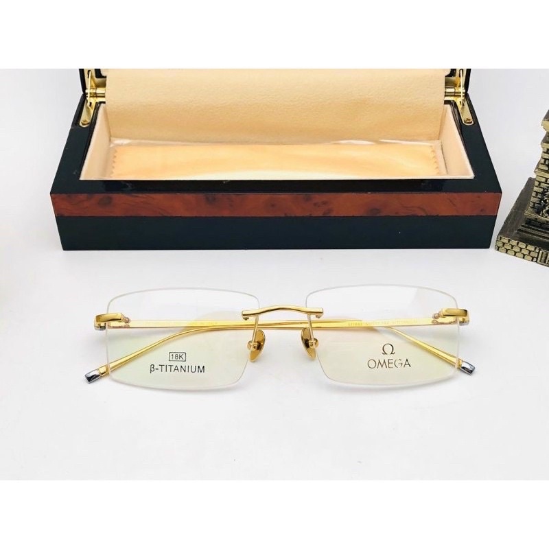Gọng kính Khoan Titan Mạ Vàng KÍNH MẮT 88