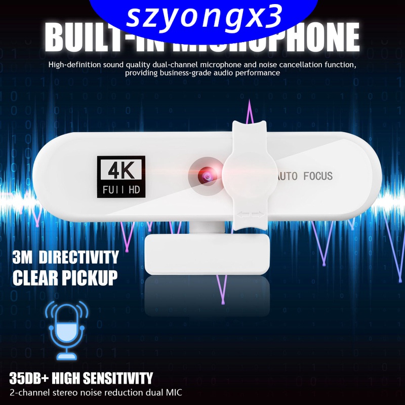 Webcam 1080p 2k 4k Full Hd Usb Tự Động Lấy Nét Với Vỏ Bọc Có Thể Xoay Và Gậy Ba Chân | BigBuy360 - bigbuy360.vn