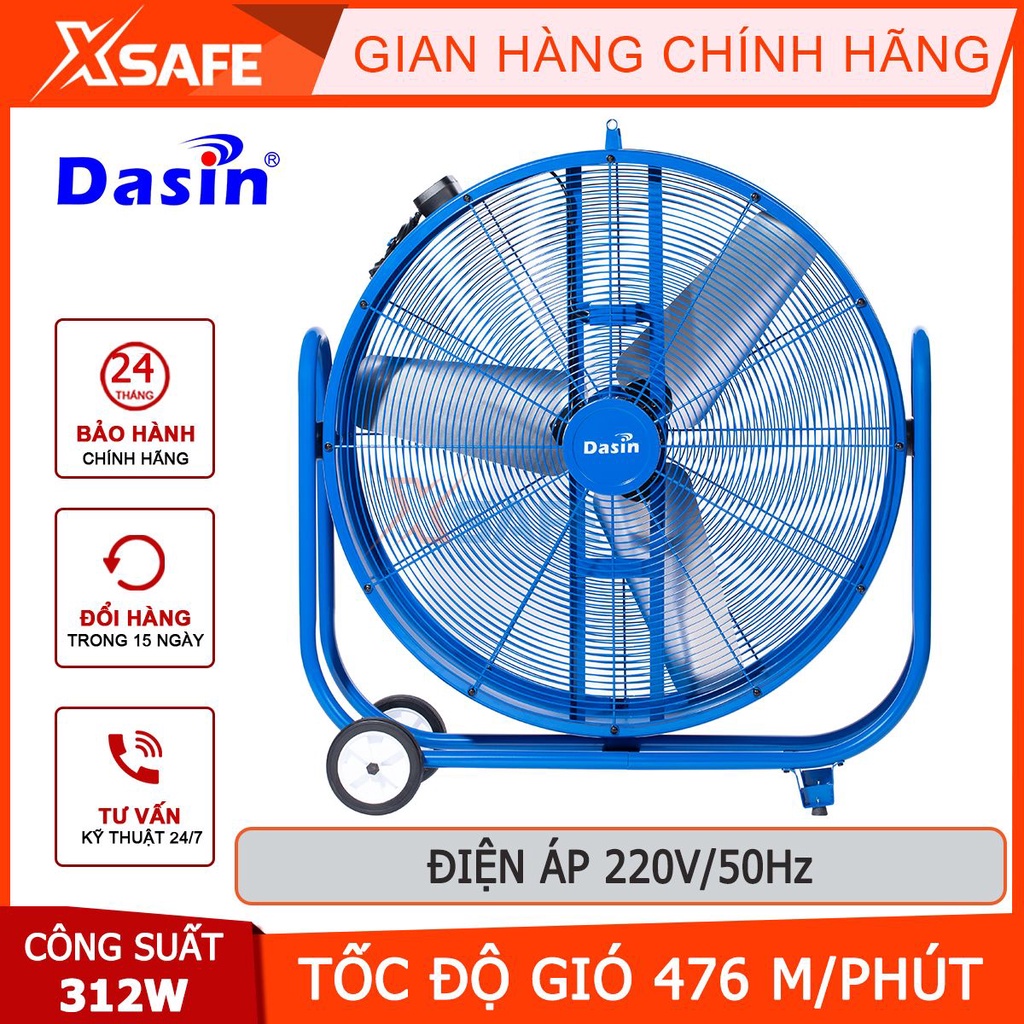 Quạt di động có bánh xe Dasin TANK40100 22W lưu lượng gió 2.424 m3/giờ, vòng quay 620 vòng/phút[CHÍNH HÃNG][XSAFE]