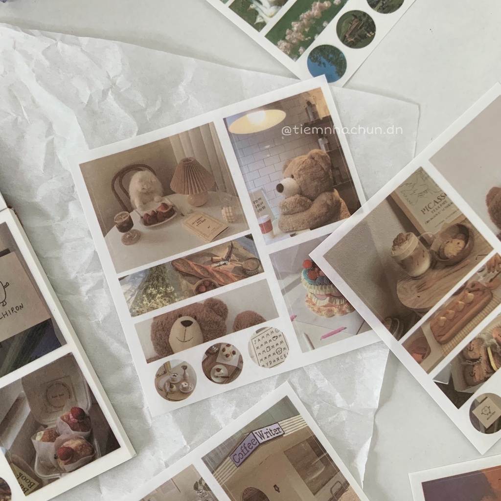 SET 15 TẤM STICKER WASHI AESTHETIC TRANG TRÍ JOURNAL COFFEE LIFE (ảnh thật) - Tiệm nhà Chun