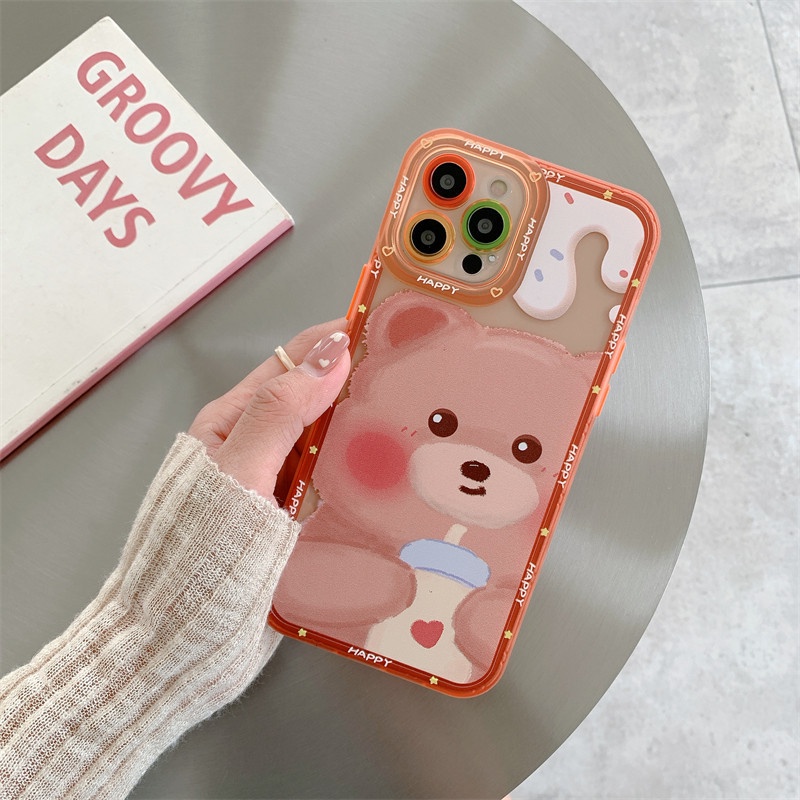 Ốp Điện Thoại Silicone In Hình Thỏ Hồng Đáng Yêu Cho IPhone 11 12 13 Pro Max X Xs Xr Max 7 8plus