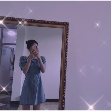 Váy bò denim mặc hai kiểu dễ thương năng động Hàn Quốc style ulzzang (đăng kèm ảnh thật)