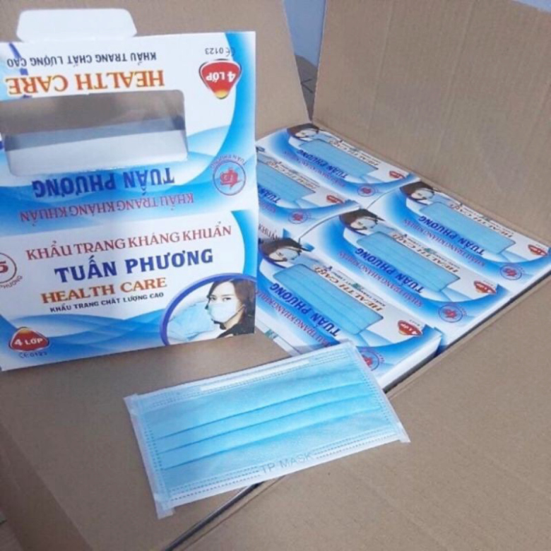 [SIÊU HOT]khẩu trang y tế kháng khuẩn 4 lớp dày dặn hàng công ty có đủ giấy tờ(1hộp/50cái) | BigBuy360 - bigbuy360.vn