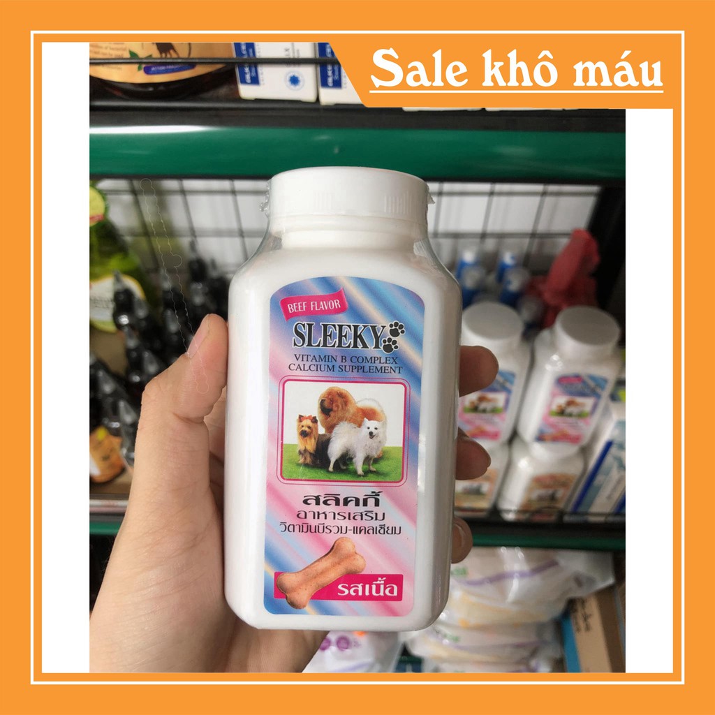 [FLASH SALE] Viên bổ sung canxi và vitamin cho chó mèo sleeky 140v