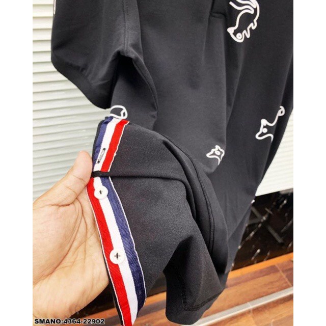 Áo POLO Cổ Bẻ 3 Sọc Vai In Hình Thú Nam Nữ , Cotton Hàn Quốc Siêu Mịn  Hoạt Động Phong Cách Cá Tính Động Đáo