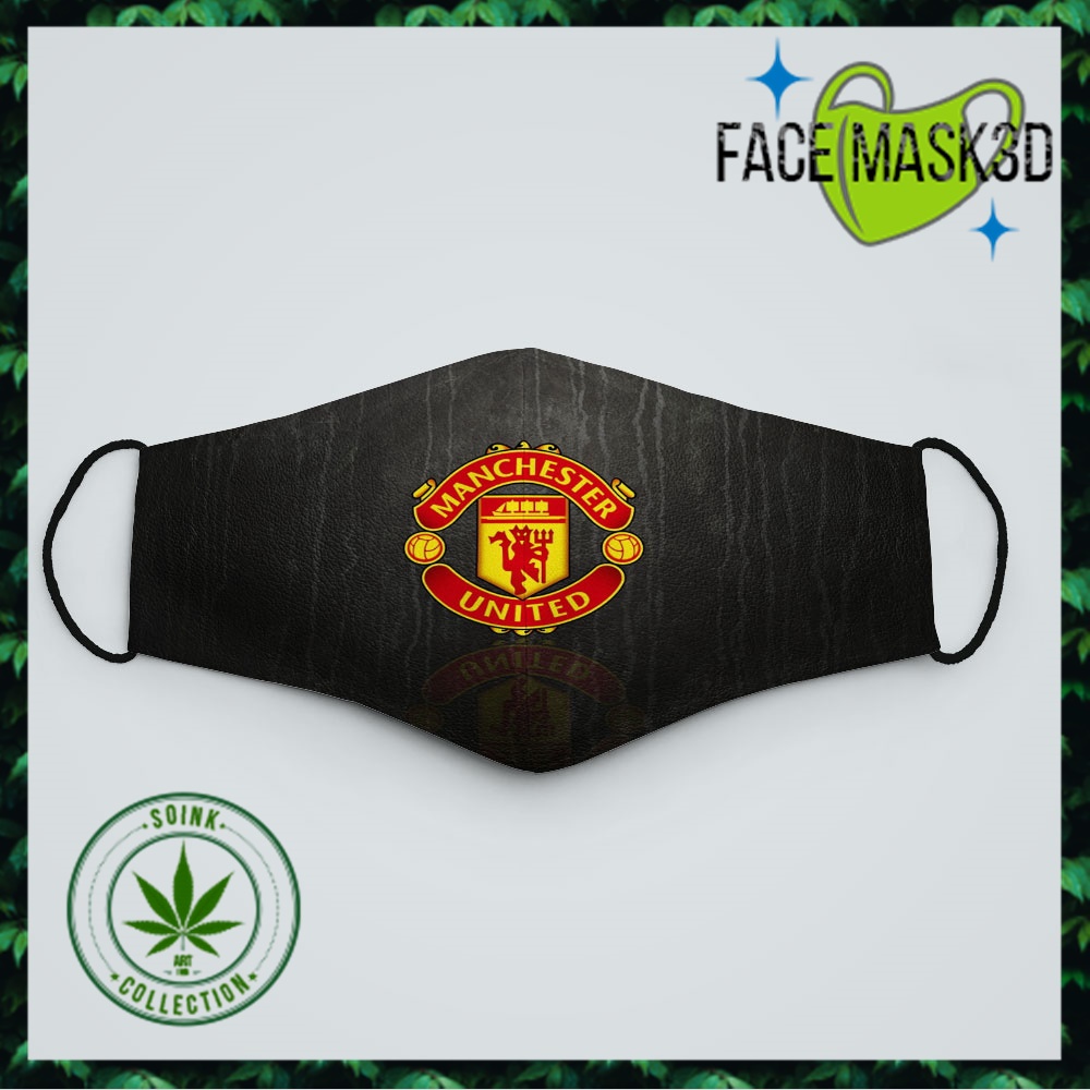 Khẩu Trang Vải 2 Lớp Manchester United 4 Soink Chất Liệu Poly Cotton 100%, Chống Bụi In Hình 3D Thời Trang Unisex