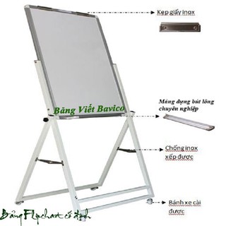 Bảng Flipchart cố định viết bút lông cao cấp, chân sắt sơn tĩnh điện KT 100 x 60cm