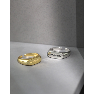 【BS】✨S925 Sterling Silver Ring Vintage Letter Ring Joint Tail Ring
