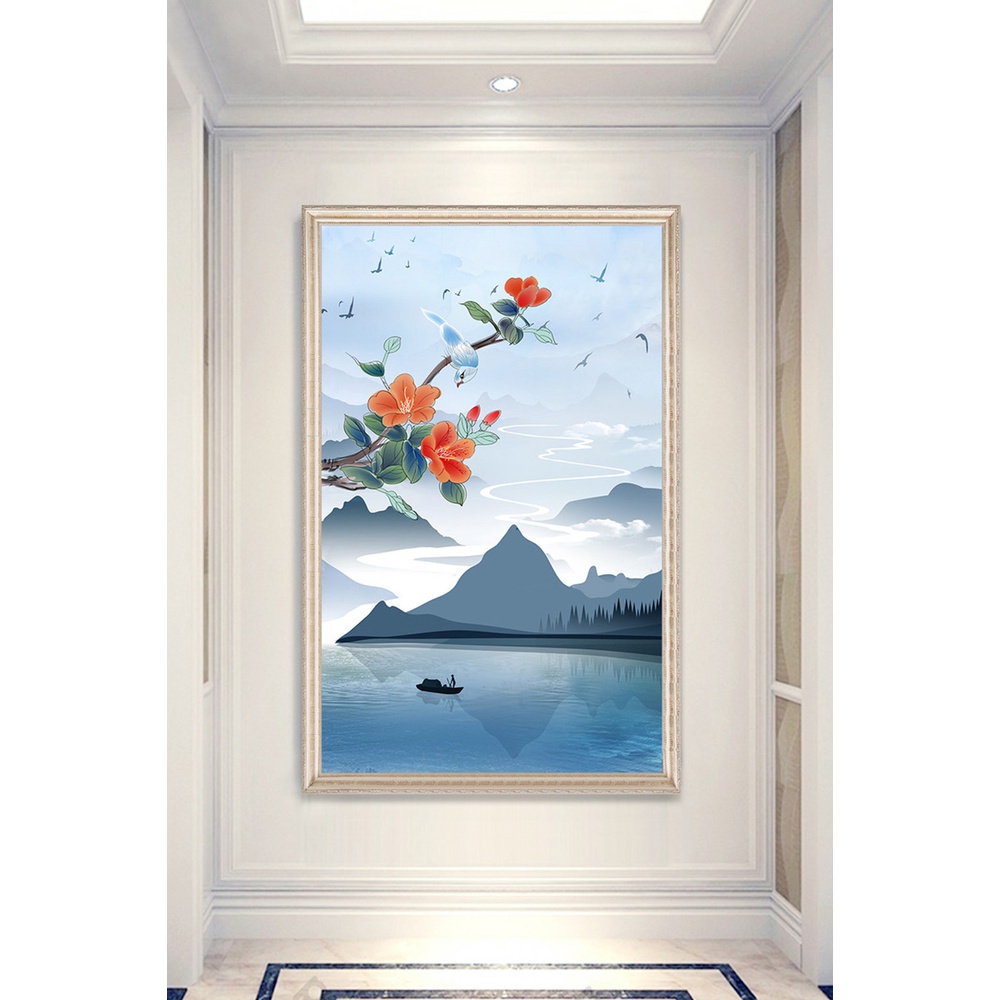 In hình ép gỗ Laminate TRANH HÀNH LANG TRUNG QUỐC - Mẫu 106 (50x75, 60x90, 70x110). In ảnh theo yêu cầu
