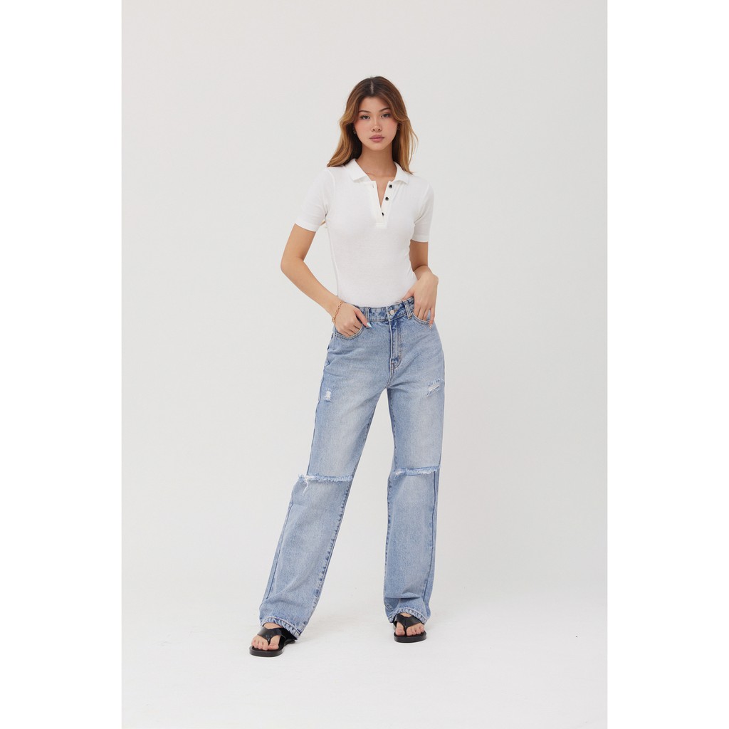 Là min - Quần Jeans Rách Gối