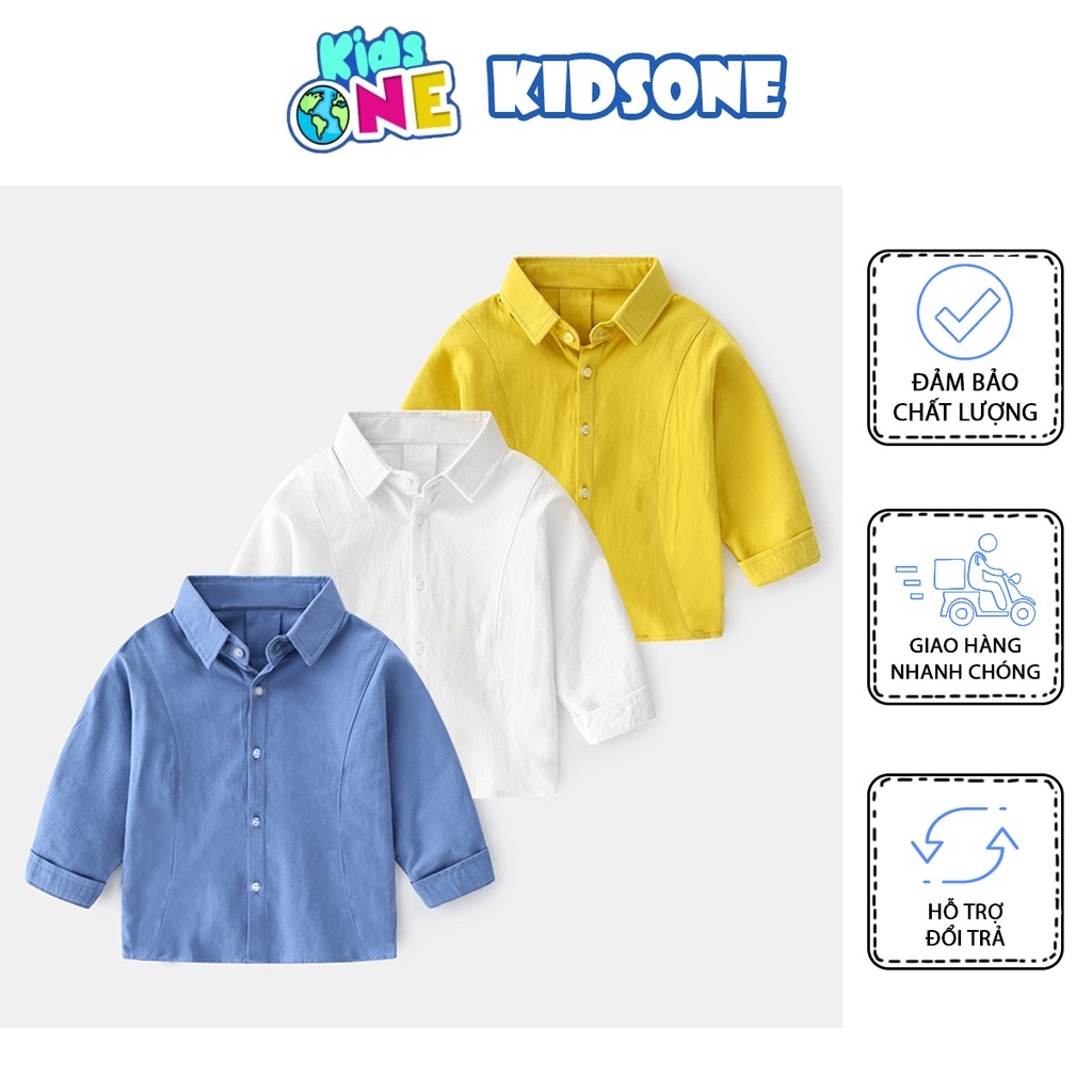 Áo Sơ Mi Chất Đũi Cho Bé Trai Và Bé Gái Size 9-25kg KidsOne SM05
