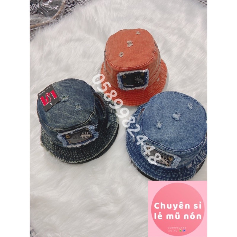 NÓN BUCKET TAI BÈO CỤP MẠC SẮT JEANS