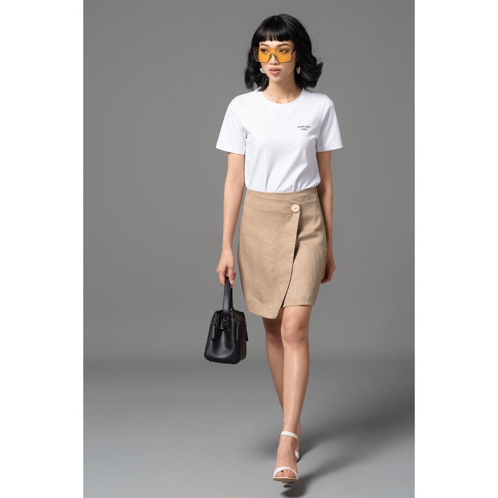 Chân váy Mang0 linen-blend wrap skirt