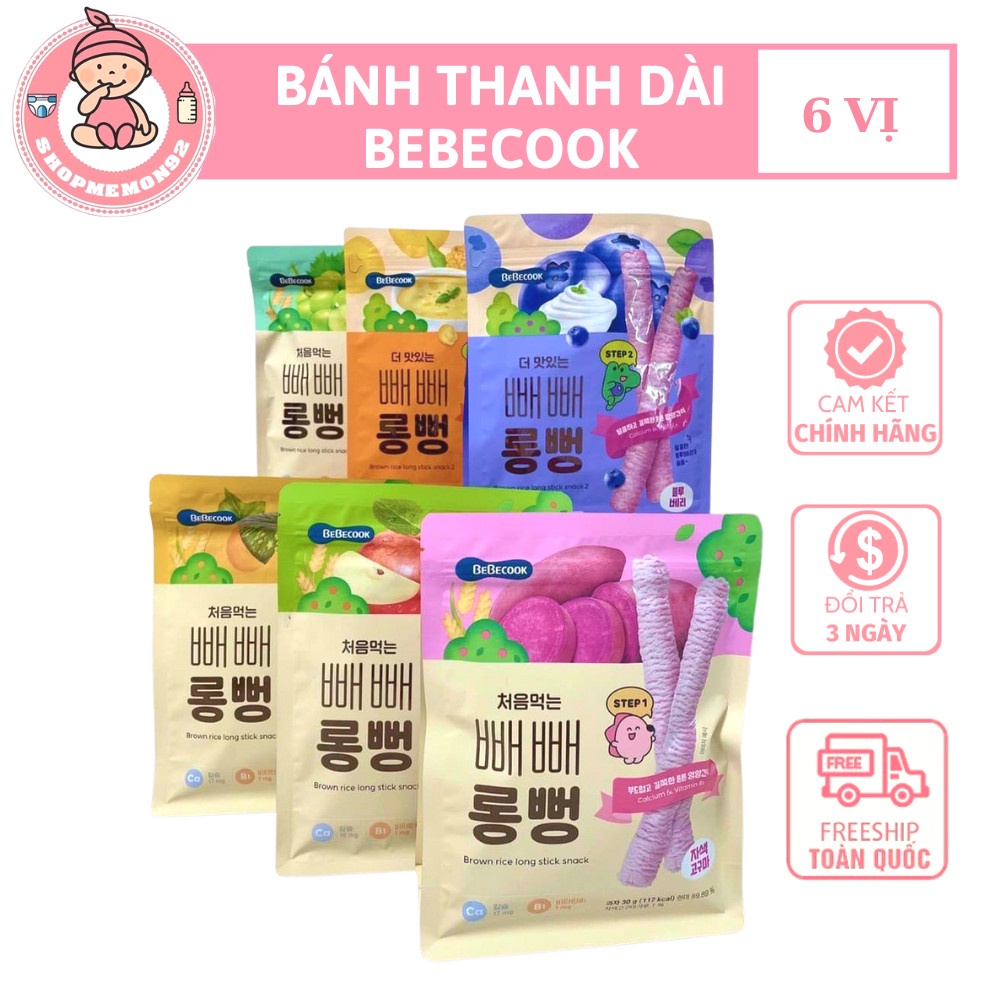 Bánh gạo hữu cơ THANH dài BEBECOOK Hàn Quốc 7m cung cấp thêm dưỡng chất cho trẻ nhỏ date 10/2023