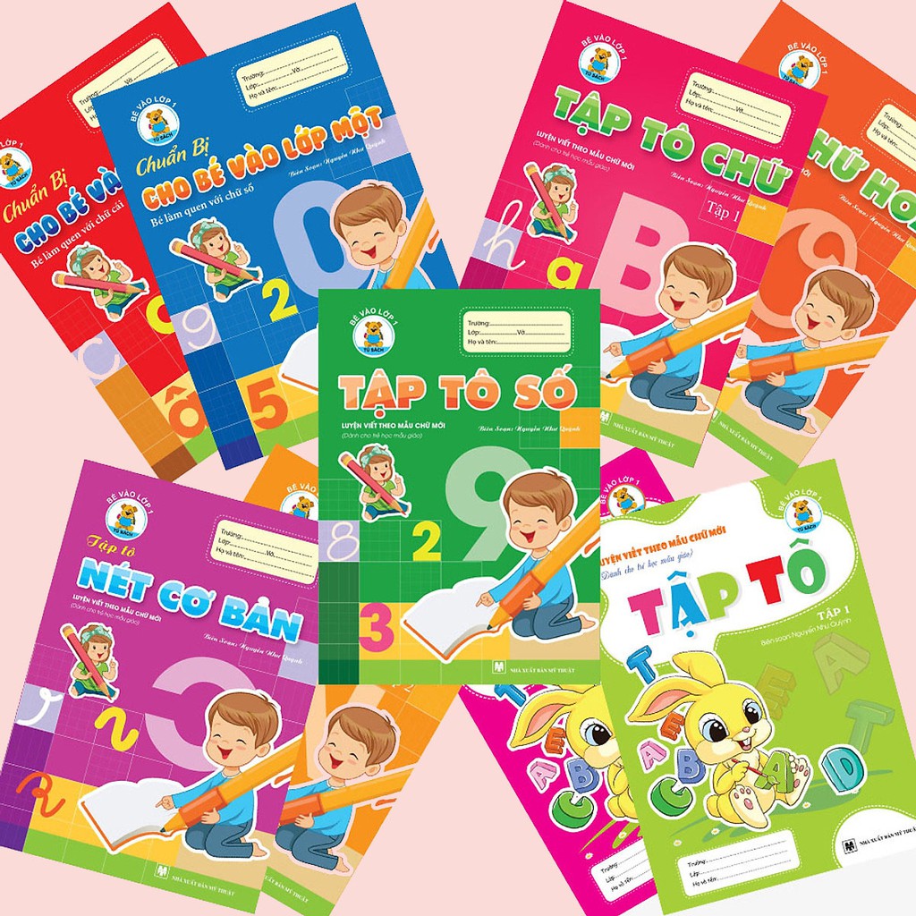 Sách - Bộ 9 Cuốn Tập Tô Tập Viết Chữ - Làm Quen Chữ Cái/Chữ Số