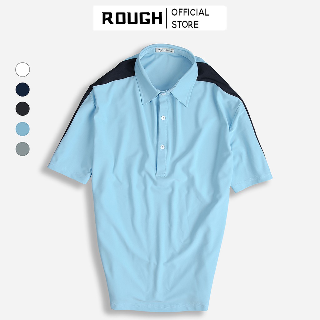 Áo Polo Nam Trơn Vai Cách ĐIệu ROUGH Outfit Vải Cotton Cá Sấu Trẻ Trung 5 Màu