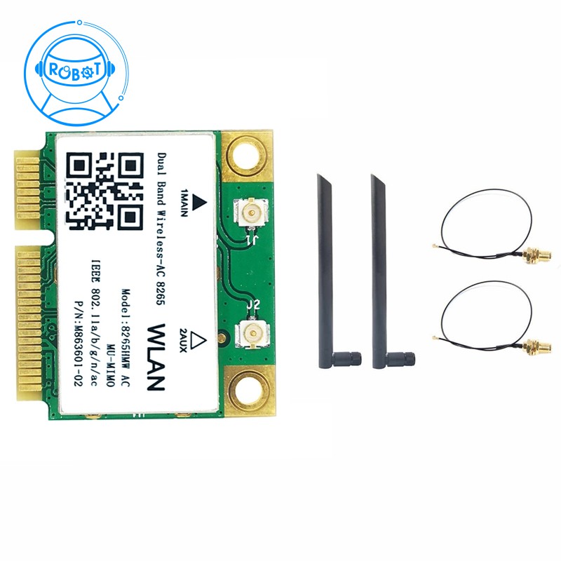 MIMO Ăng Ten Wifi 8265 Ac 8db 1200m 2.4 / 5g Mini Pcie Bluetooth 4.2 Cho Win-Mmo / Win7 Win 8 Win 10 Linux | BigBuy360 - bigbuy360.vn