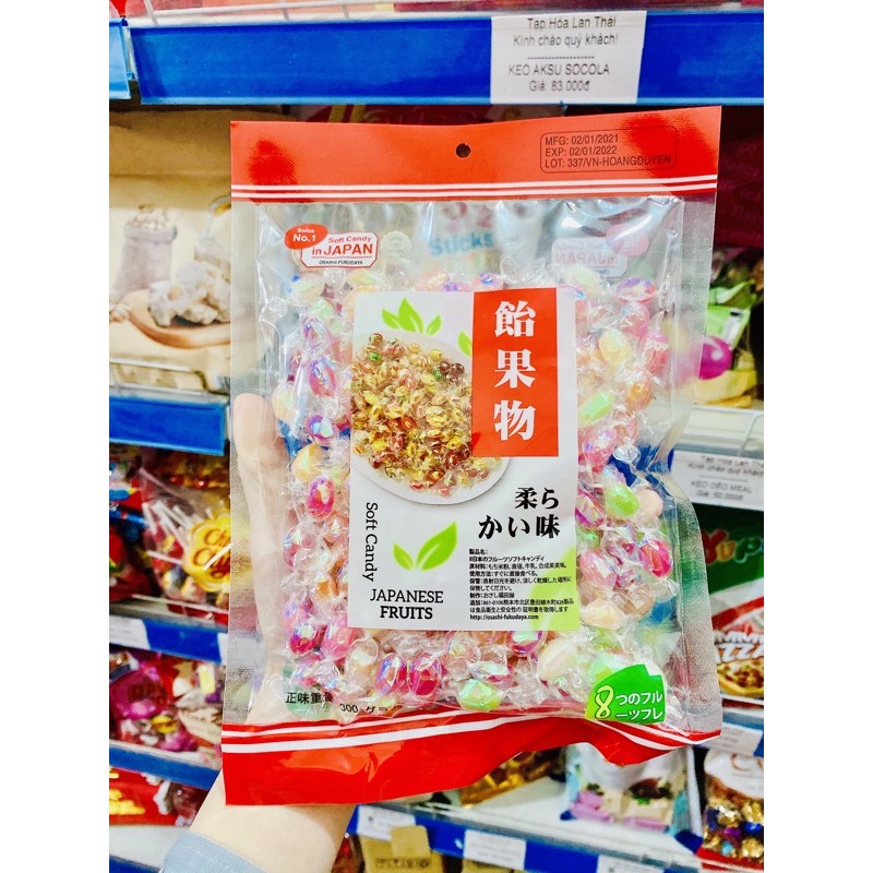 KẸO MỀM TRÁI CÂY NHẬT BẢN 8 VỊ 300g