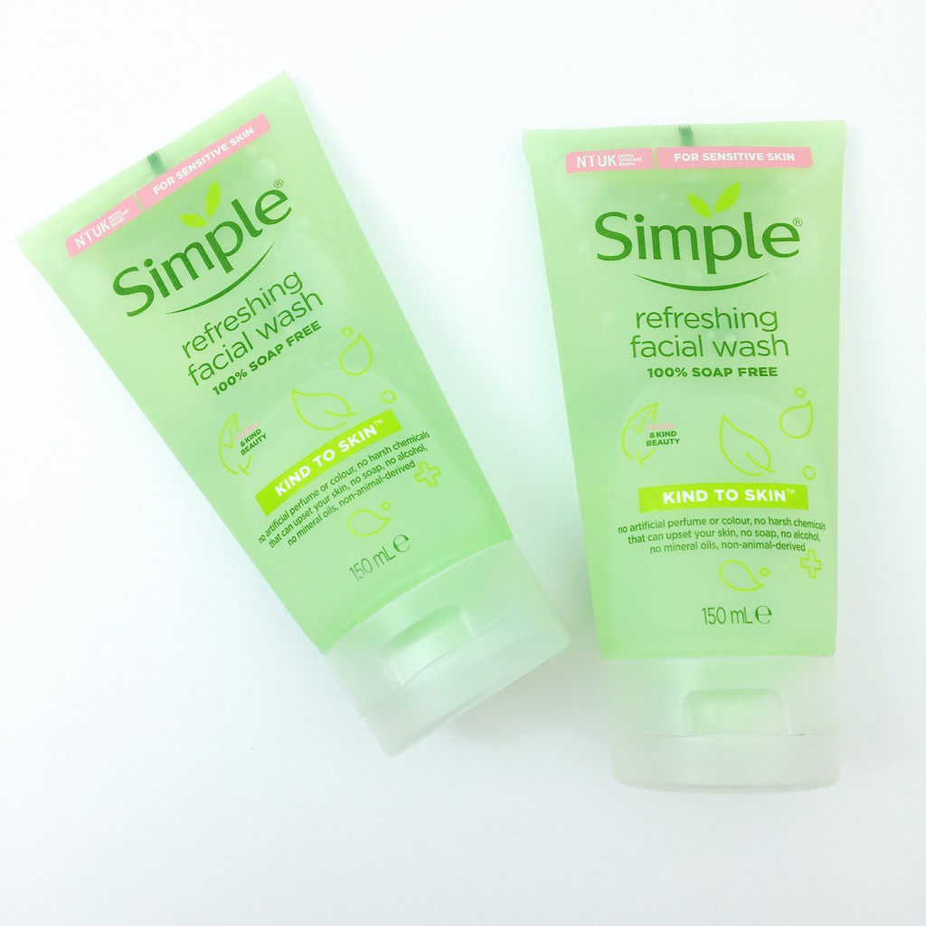 Sữa Rửa Mặt Simple Dịu Nhẹ Cho Da Nhạy Cảm Kind To Skin Refreshing Facial Wash 150ml