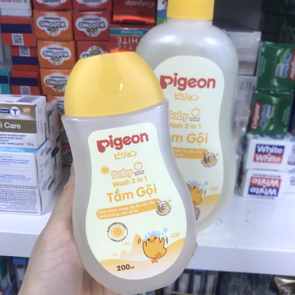 Sữa tắm gội em bé PIGEON Baby Wash 2in1 Hoa Hướng Dương 200ml/700ml - Tắm gội trẻ em