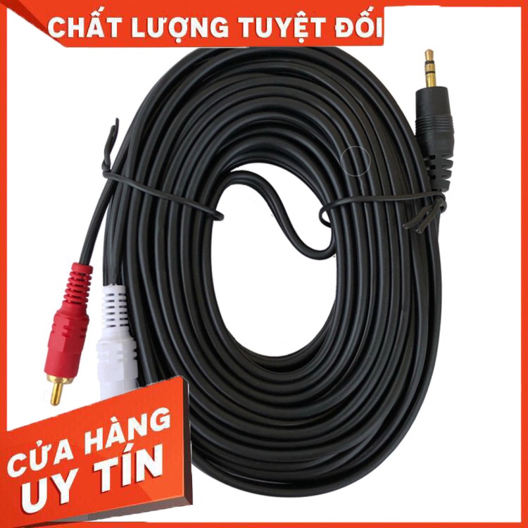 Dây loa 1 đầu 3.5 ra 2 AV dài 20m.