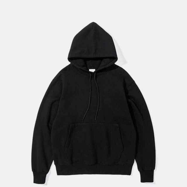 áo hoodie đen trơn unisex - áo khoác nỉ bông hoodie basic black