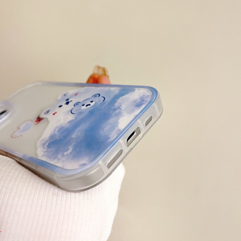 Ốp Điện Thoại TPU Trong Suốt In Hình Gấu Thời Trang Cho Iphone 11 12 13 pro MAX XR X XS MAX 6 7 8 Plus 12 pro