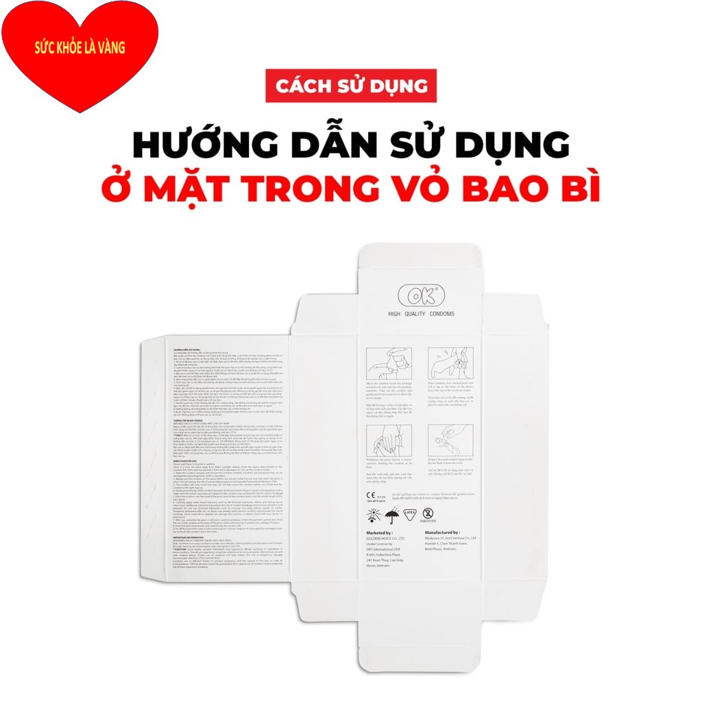 Bao cao su OK không mùi original – hộp 144 cái  - Giá Rẻ - Hàng Việt Nam Chất Lượng Cao.