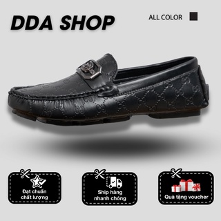 Giày lười nam công sở, giày da gc dập vân