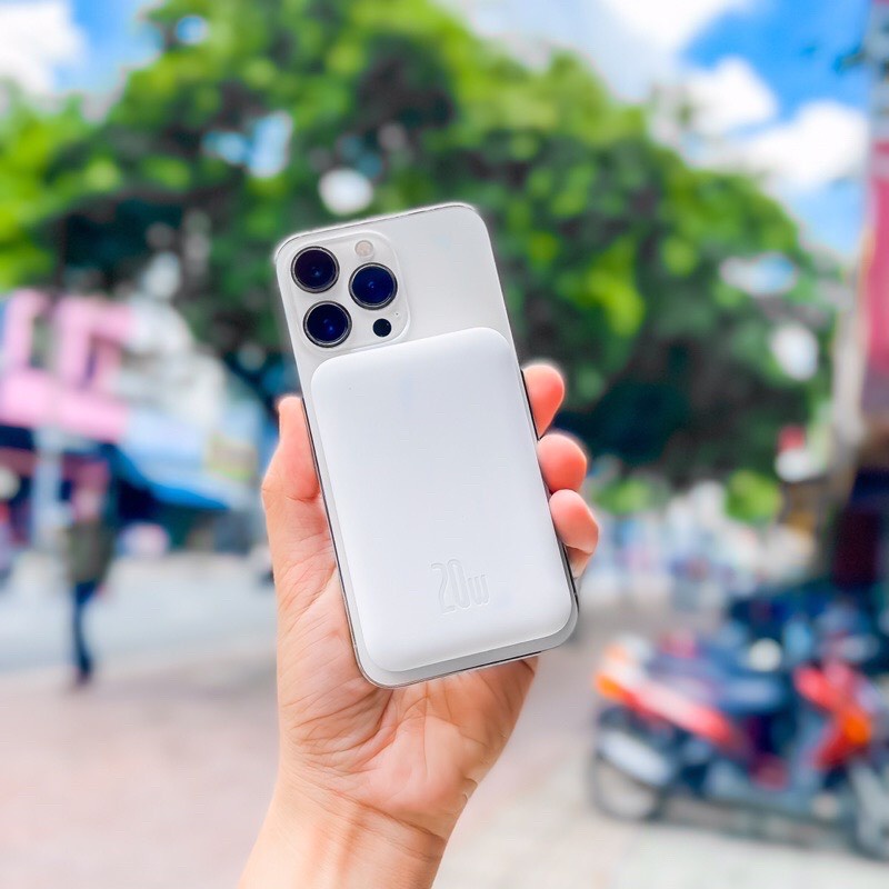 Pin Sạc Dự Phòng Không Dây Baseus Từ Tính Cho Điện Thoại Dung Lượng 6000mAh Sạc Nhanh 20W Vỏ Silicon An Toàn Bền Đẹp