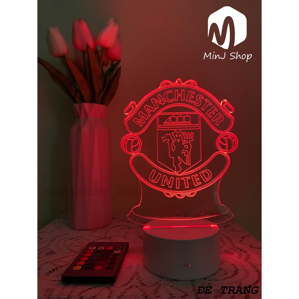 Đèn Ngủ 3D Led Manchester United | MinJ Shop | Đèn Ngủ 3D | 16 Màu + Remote