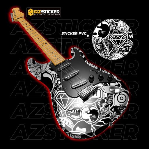 Sticker Black & White | STK63 | Hình Dán Trắng Đen Dán Mũ Bảo Hiểm Điện Thoại Laptop Bình Nước Vali Đàn Guitar Ukulele