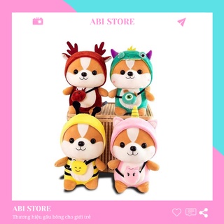 Gấu bông Shiba Cosplay cao cấp - Gấu bông Chó Shiba đeo túi ngộ nghĩnh dễ thương chất liệu lông nhung mềm mịn