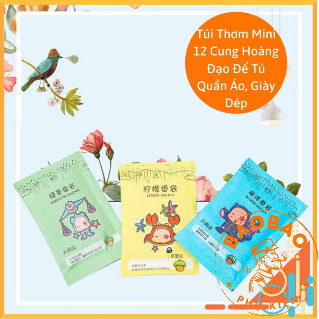 ( Được chọn mùi ) Túi Thơm Mini 12 Cung Hoàng Đạo Để Tủ Quần Áo, Giày Dép