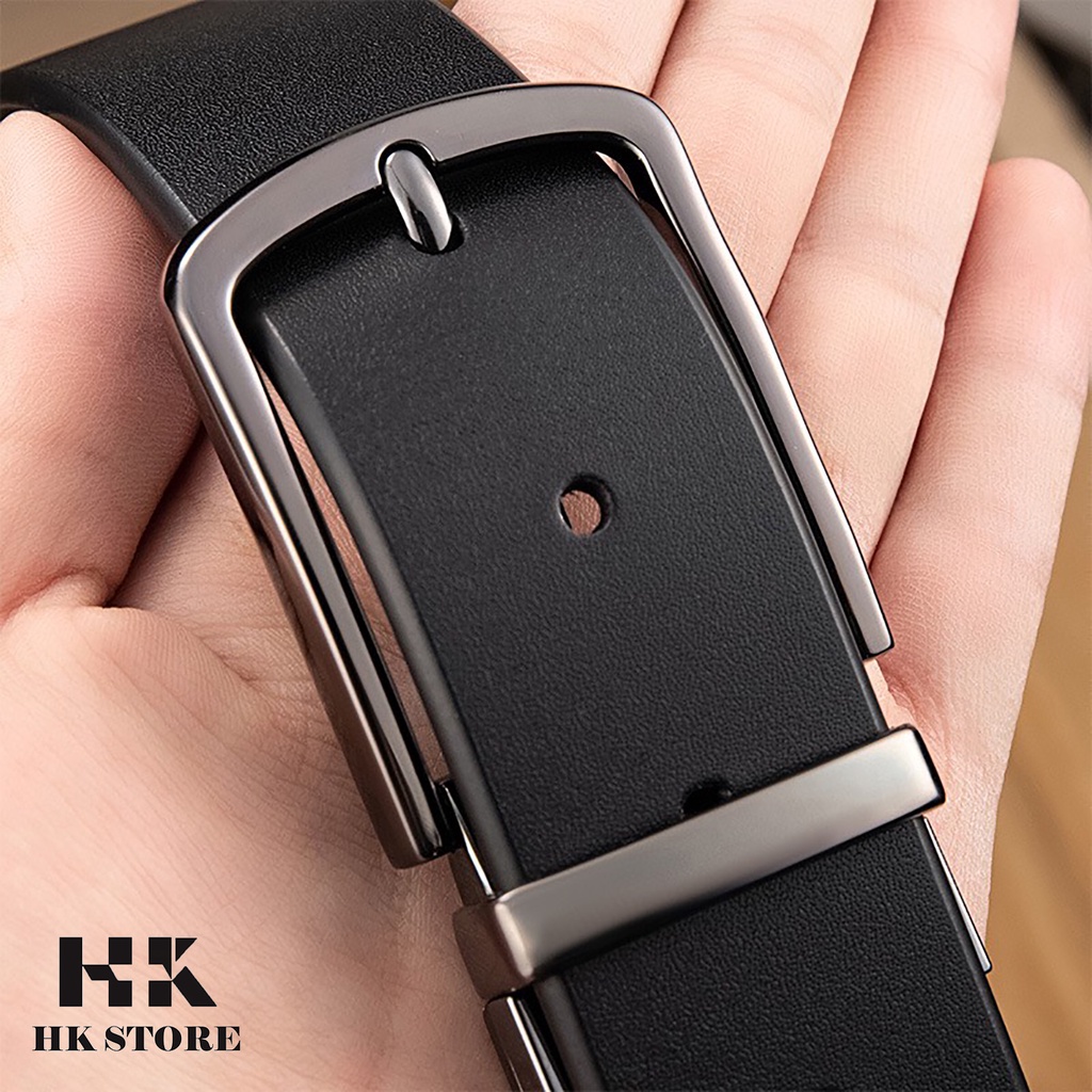 Thắt lưng nam da bò nguyên miếng 💝 HK STORE 💝 bảo hành 5 năm đối với hàng chính hãng da bò nguyên miếng siêu bền này.