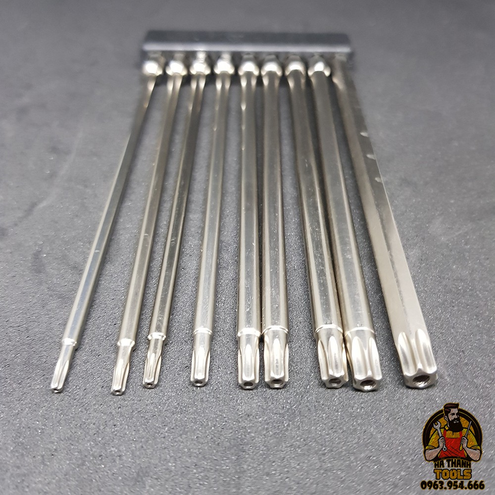 Bộ 9 Mũi Bắn Vít Hoa Thị BROPPE Chuôi Lục Giác Dài 150mm Cho Khoan Pin, Khoan Điện
