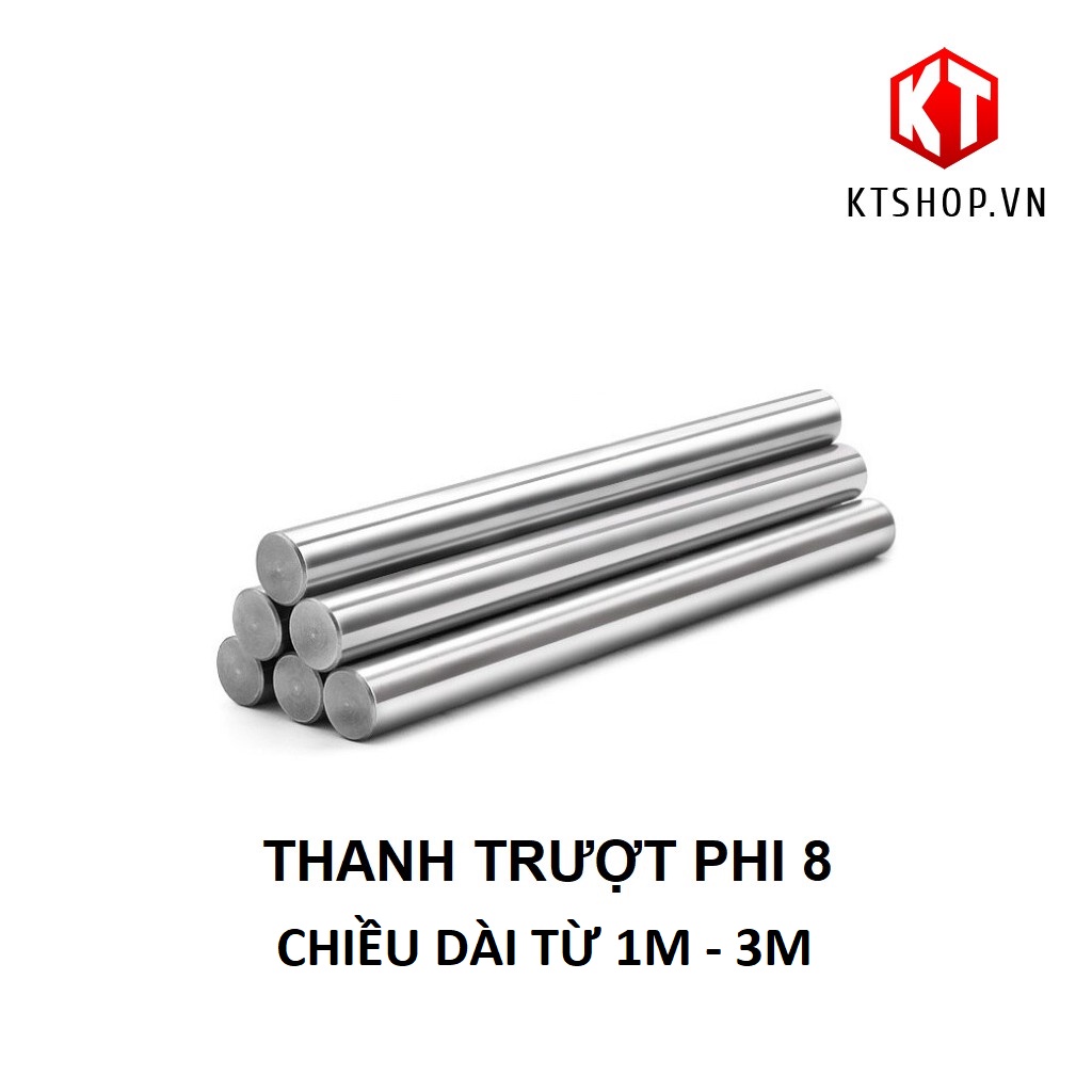 Thanh trượt tròn mạ Crom phi 8 dài 1m - 3m