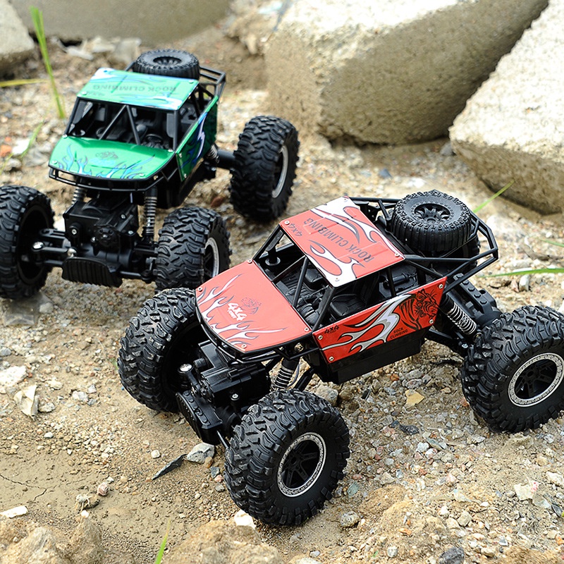 Đồ chơi trẻ em xe ô tô điều khiển từ xa, xe điều khiển từ xa địa hình tỉ lệ 1:16 vỏ hợp kim 4WD 2 cầ